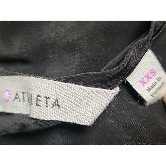 Athleta Dunes Black Eyelet Tank Keyhole Back SZ XXS V Neck - Picture 4 of 6